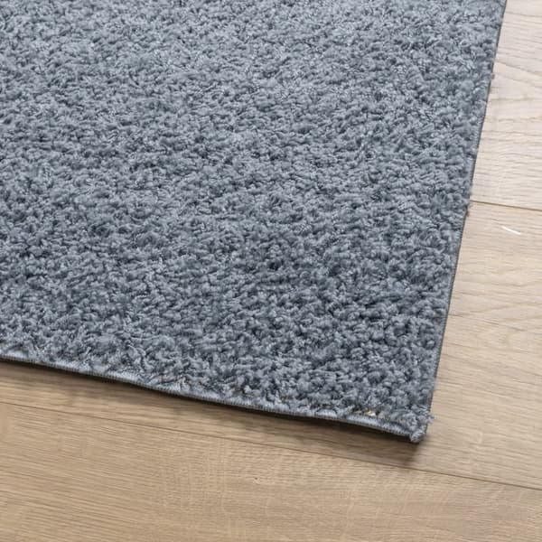 vidaXL Tykt teppe PAMPLONA høy luv moderne blå 200x200 cm
