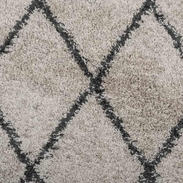 vidaXL Tykt teppe PAMPLONA høy luv moderne beige antrasitt 160x230 cm