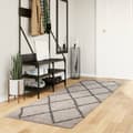 Miniatyrbilde 10 av 10: vidaXL Tykt teppe PAMPLONA høy luv moderne beige antrasitt 80x250 cm