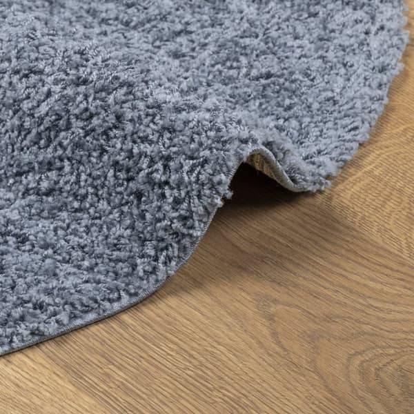 vidaXL Tykt teppe PAMPLONA høy luv moderne blå Ø 80 cm