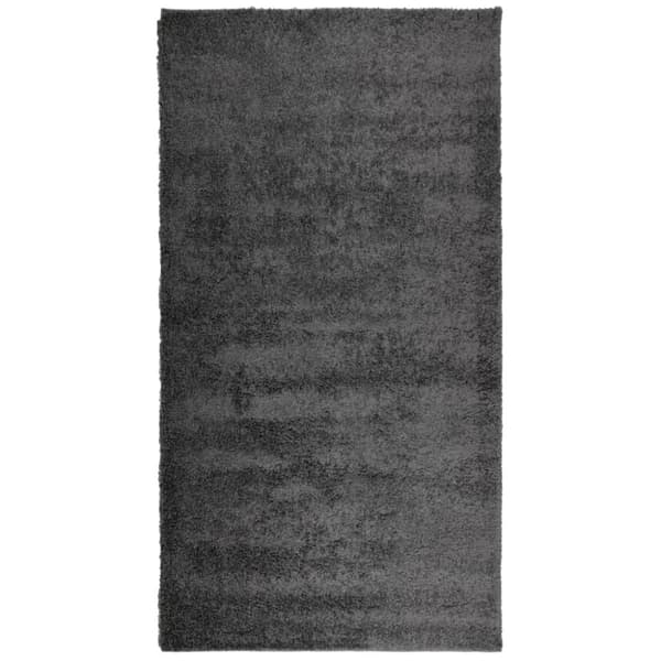 vidaXL Tykt teppe PAMPLONA høy luv moderne antrasitt 80x150 cm
