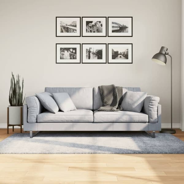 vidaXL Tykt teppe PAMPLONA høy luv moderne blå 100x200 cm