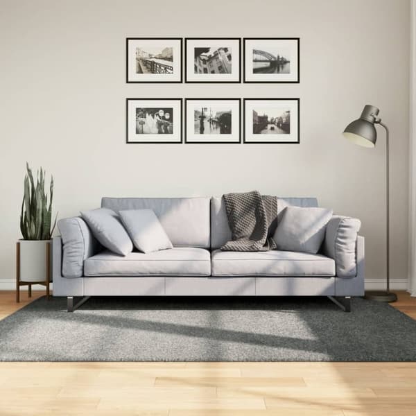 vidaXL Tykt teppe PAMPLONA høy luv moderne grønn 140x200 cm