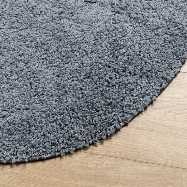 vidaXL Tykt teppe PAMPLONA høy luv moderne blå Ø 240 cm