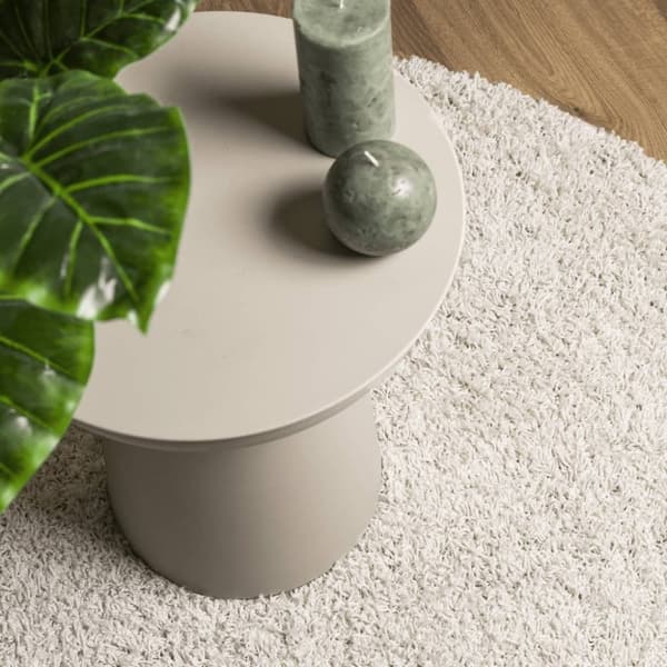 vidaXL Tykt teppe PAMPLONA høy luv moderne kremhvit 80x250 cm