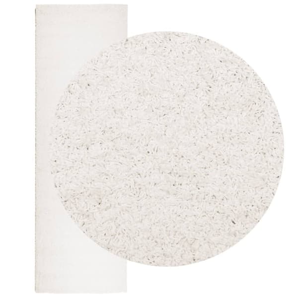 vidaXL Tykt teppe PAMPLONA høy luv moderne kremhvit 80x250 cm