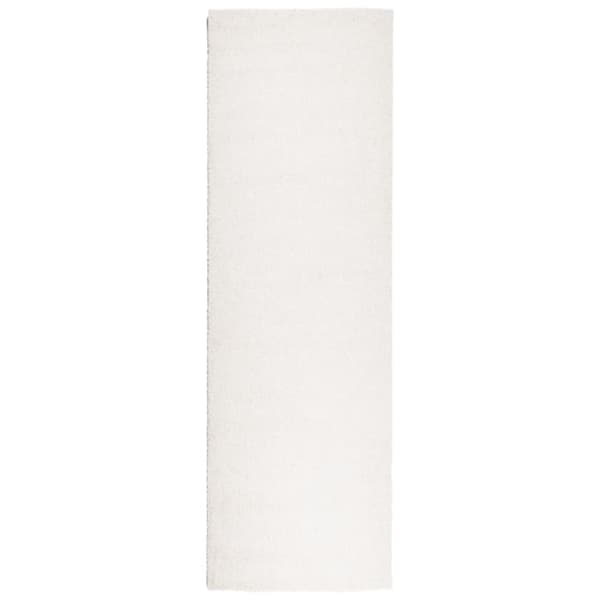 vidaXL Tykt teppe PAMPLONA høy luv moderne kremhvit 80x250 cm