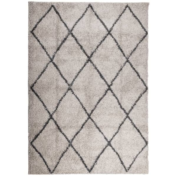 vidaXL Tykt teppe PAMPLONA høy luv moderne beige antrasitt 120x170 cm