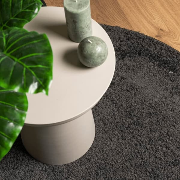 vidaXL Tykt teppe PAMPLONA høy luv moderne antrasitt Ø240 cm