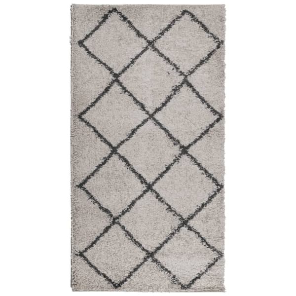 vidaXL Ryamatta PAMPLONA lång lugg modern beige & antracit 80x150 cm