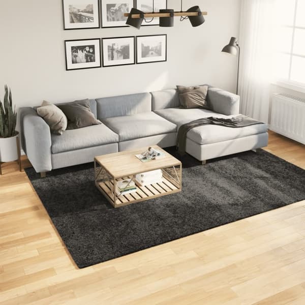 vidaXL Tykt teppe PAMPLONA høy luv moderne antrasitt 200x280 cm