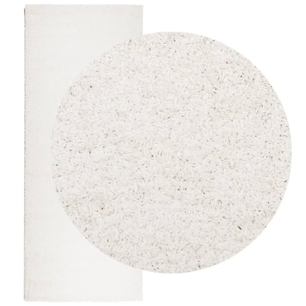 vidaXL Tykt teppe PAMPLONA høy luv moderne kremhvit 80x200 cm
