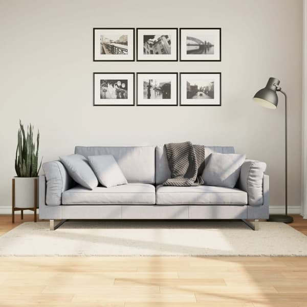 vidaXL shaggy gulvtæppe PAMPLONA 100x200 cm høj luv cremefarvet