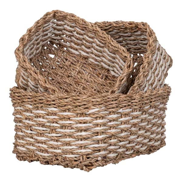 Pala kurv sett med 3 stk. hvit,natur.