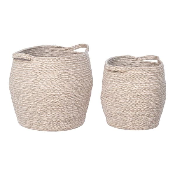 Lamas kurv sett med 2 stk. beige.