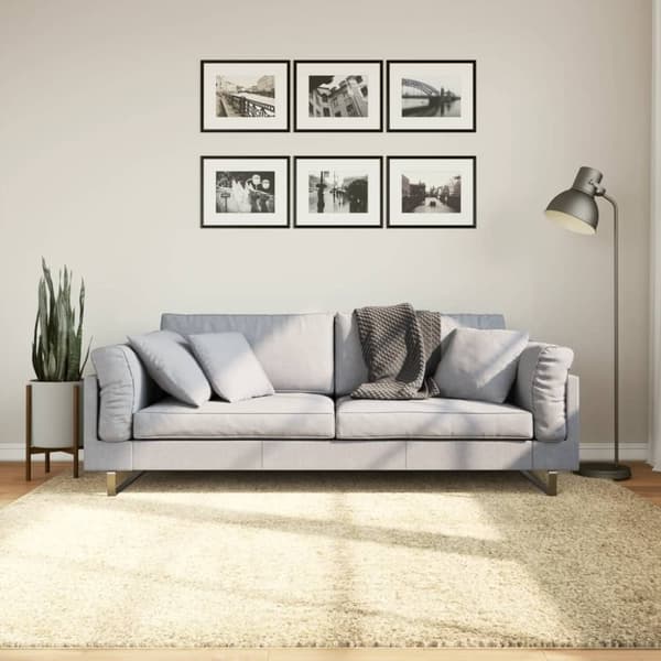 vidaXL Tykt teppe PAMPLONA høy luv moderne gull 200x200 cm