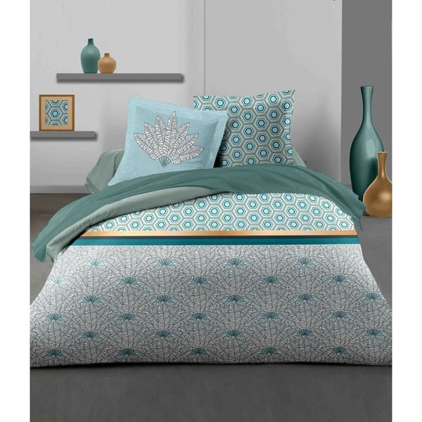 Täckslagsset HOME LINGE PASSION Vit Grön Smaragdgrön Dubbelsäng 240 x 260 cm