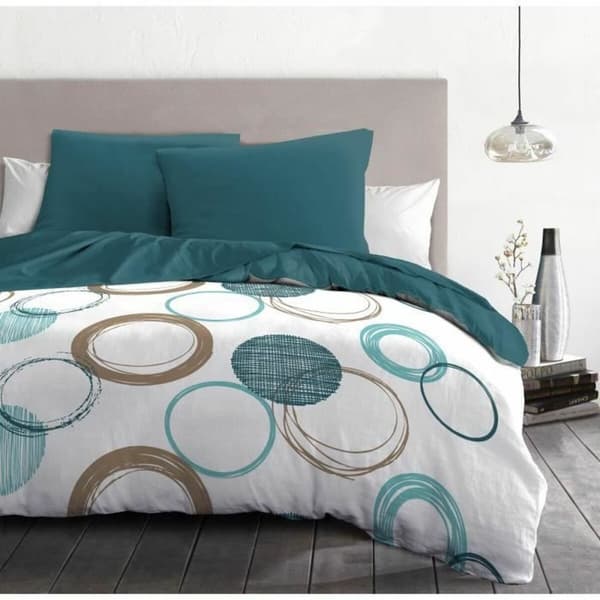 Påslakan HOME LINGE PASSION Grön 240 x 260 cm Cirklar