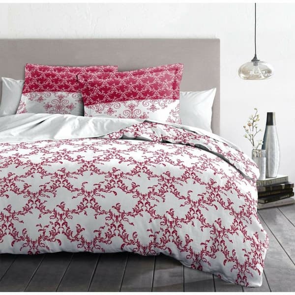 Täckslagsset HOME LINGE PASSION Vit Bordeaux 240 x 260 cm