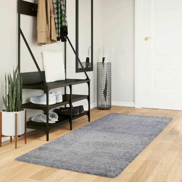 vidaXL Tykt teppe PAMPLONA høy luv moderne blå 80x200 cm