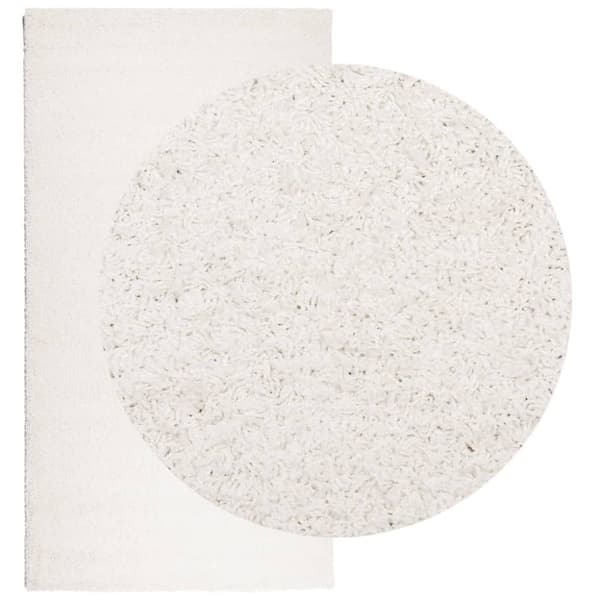 vidaXL Matta långluggad modern gräddvit 80x150 cm