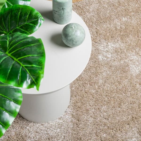 vidaXL Teppe ISTAN med lang luv skinnende utseende beige 100x200 cm