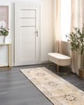 Pikkukuva 2 / 7: Matto ruskea beige 80 x 300 cm puuvilla kulunut itämainen kuvio suorakulmio retro