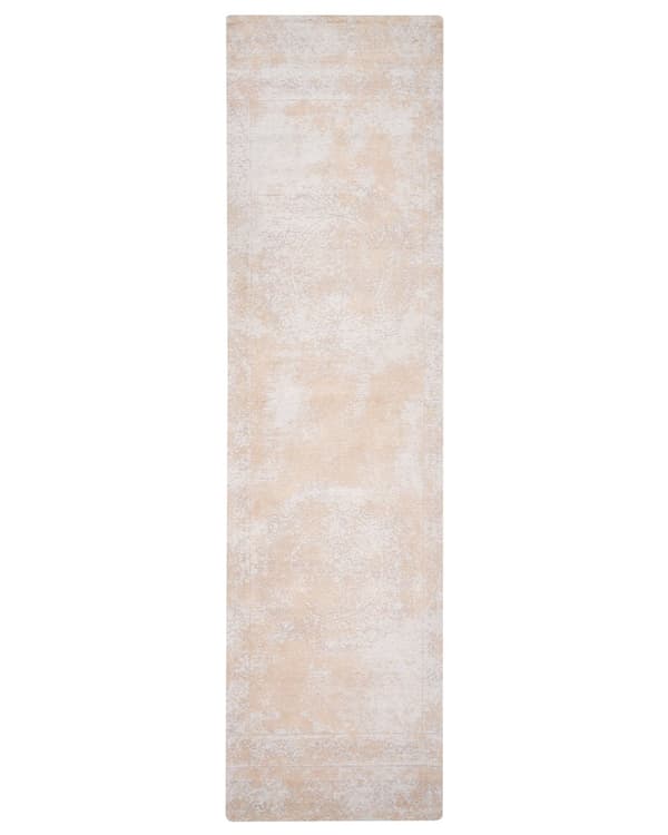 Matto beige puuvilla 80 x 300 cm itämainen kuvio lyhyt nukka suorakulmio retro tyyli