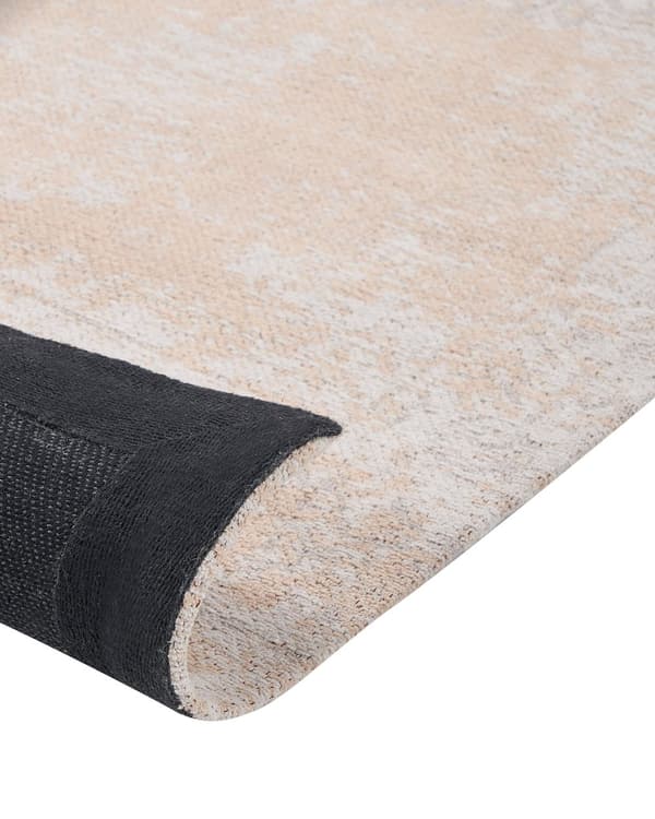Matto beige puuvilla 80 x 300 cm itämainen kuvio lyhyt nukka suorakulmio retro tyyli