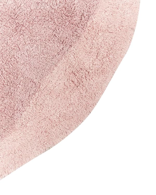 Matto vaaleanpunainen 140 cm puuvilla kukkakuvio pyöreä lastenhuoneen boho