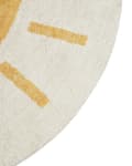 Pikkukuva 6 / 6: Matto vaalea beige 140 cm puuvilla keltainen aurinkokuvio pyöreä tuftattu lastenhuoneen boho