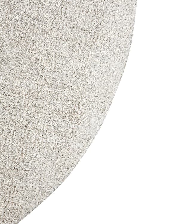 Matto beige musta 140 cm puuvilla pyöreä sydänkuvio lyhyt nukka lastenhuoneen moderni