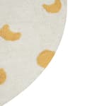Pikkukuva 6 / 6: Matto vaalea beige 140 cm puuvilla keltainen kuukuvio pyöreä tuftattu lastenhuoneen boho