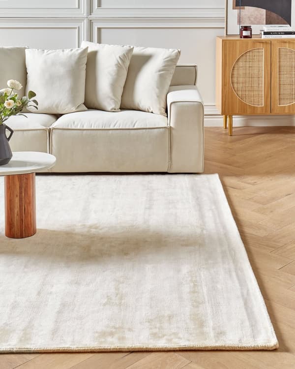 Teppe Lys beige Viskose 200 x 300 cm Lav luv Moderne Skandinavisk Tekstiler Gulvteppe Dekorasjon Soverom Stue