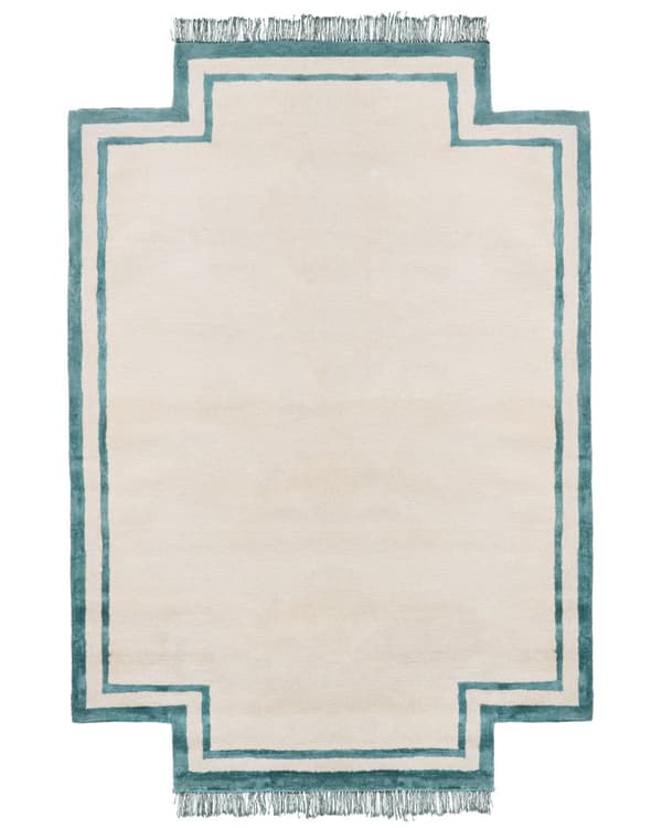 Matta Beige Viskos och Ull Oregelbunden Form 160 x 230 cm Modern Glamstil Vardagsrum Sovrum Kontor