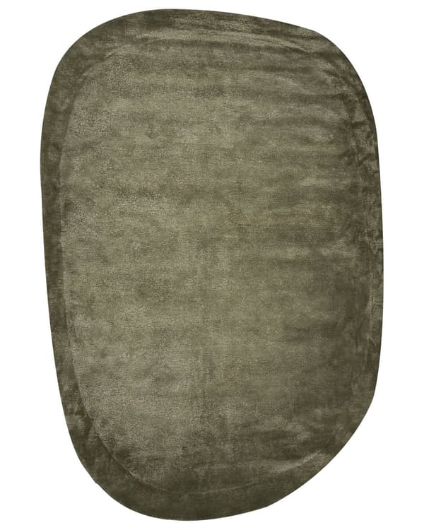 Matta Grön Viskos och Ull Oregelbunden Form 200 x 300 cm Modern Glamstil Sovrum Vardagsrum