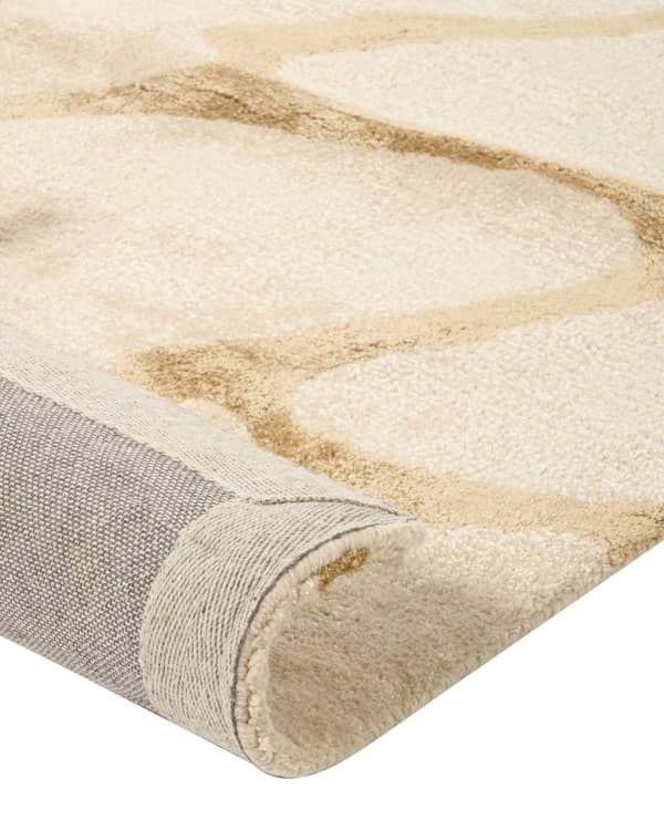 Matto beige 160 x 230 cm viskoosi villa käsin tuftattu geometrinen kuvio moderni