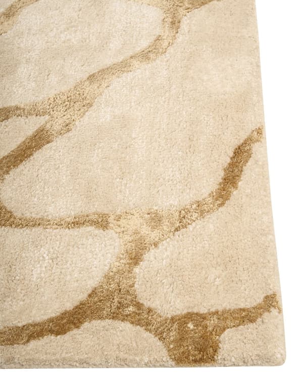 Matto beige 160 x 230 cm viskoosi villa käsin tuftattu geometrinen kuvio moderni