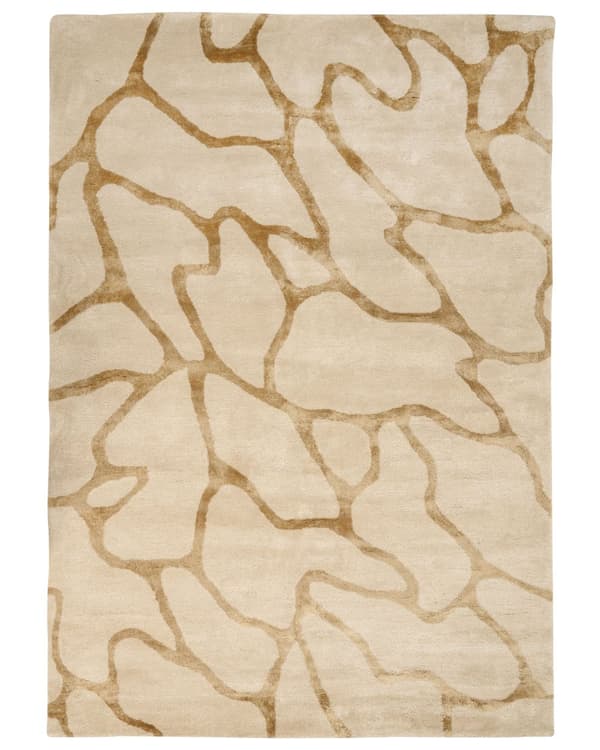 Matto beige 160 x 230 cm viskoosi villa käsin tuftattu geometrinen kuvio moderni