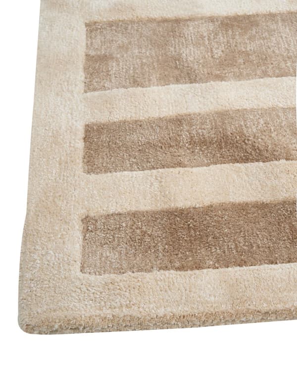 Matto beige/ruskea viskoosi 160 x 230 cm geometrinen kuvio käsin tuftattu lyhytnukkainen moderni tyyli