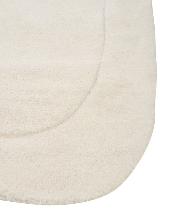 Matta Beige Viskos Ull 80 x 250 cm Handtuftad Låg Lugg Baksida i Bomull Modern Stil Vardagsrum Sovrum