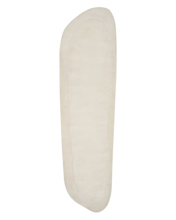 Matta Beige Viskos Ull 80 x 250 cm Handtuftad Låg Lugg Baksida i Bomull Modern Stil Vardagsrum Sovrum