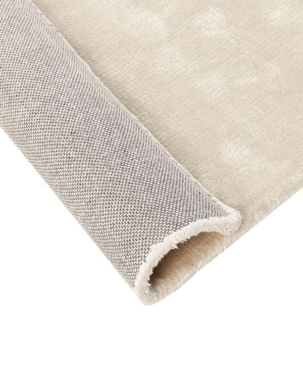 Gulvtæppe Beige Viskose 80 x 300 cm Dekorativ Tæppeløber til Entré Trappe med Skridsikker Bund Moderne Viskosetæppe Tilbehør Løber Tæppe