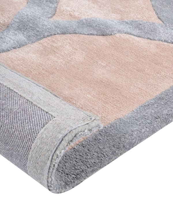 Teppe Beige og grått i viskose og ull Rektangulær form 160 x 230 cm Moderne Glam Stil