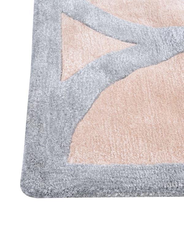 Teppe Beige og grått i viskose og ull Rektangulær form 160 x 230 cm Moderne Glam Stil