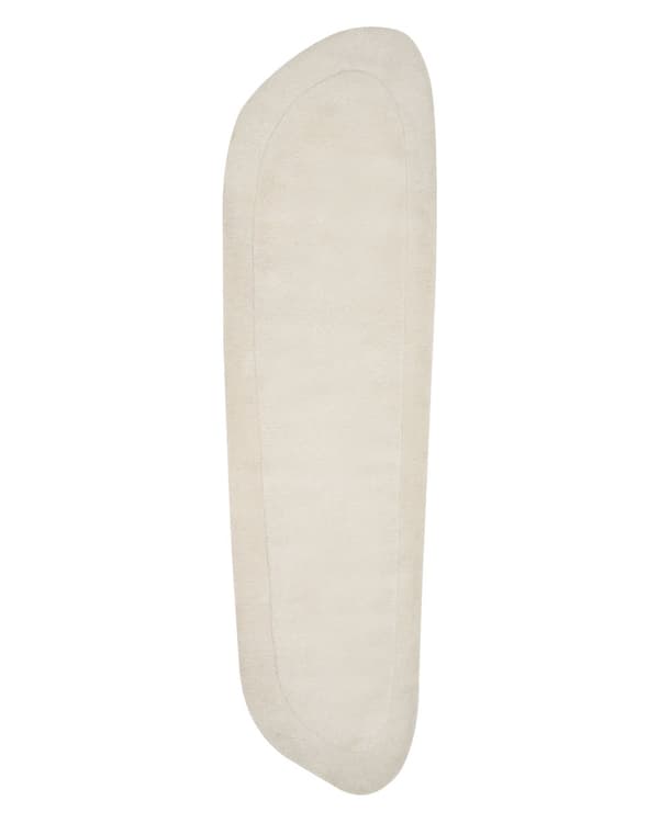 Teppe Lysebeige viskose ullteppe 80 x 250 cm Håndtuftet med lav luv Stue Bomullsbakside Moderne
