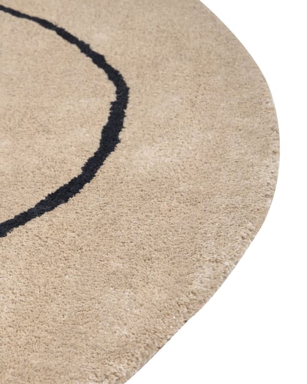 Teppe Beige Viskose ⌀ 200 cm kologisk rund form Akcentteppe