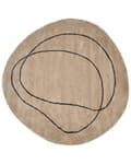 Miniatyrbilde 1 av 6: Teppe Beige Viskose ⌀ 200 cm kologisk rund form Akcentteppe