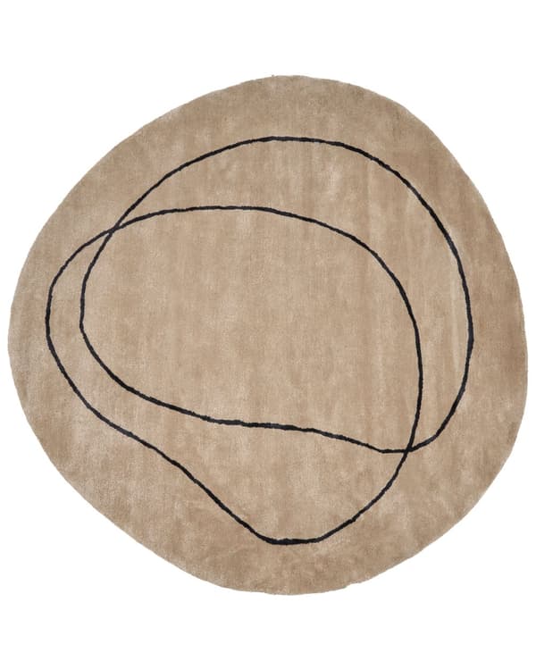 Teppe Beige Viskose ⌀ 200 cm kologisk rund form Akcentteppe