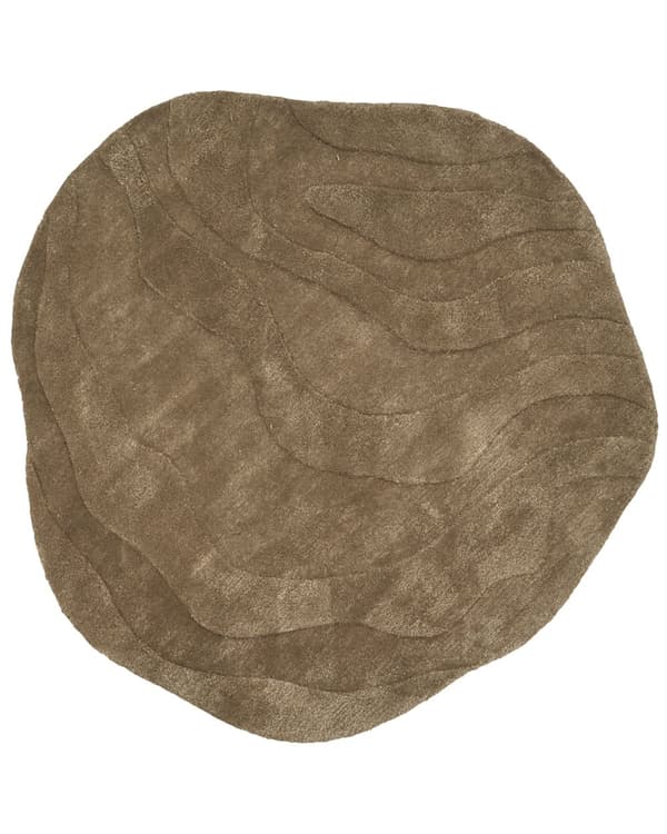 Grønt tæppe i viskose og uld håndtuftede 160 x 160 cm Lav Luv Bomulds bagside Moderne Glamourøs Stil Stue Værelse